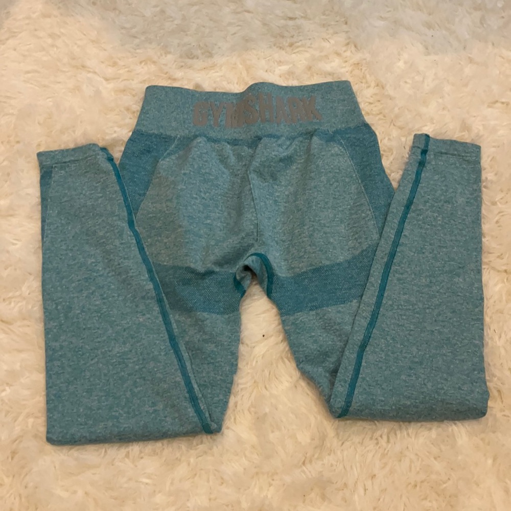 Gymshark flex leggings size L teal marl/light grey